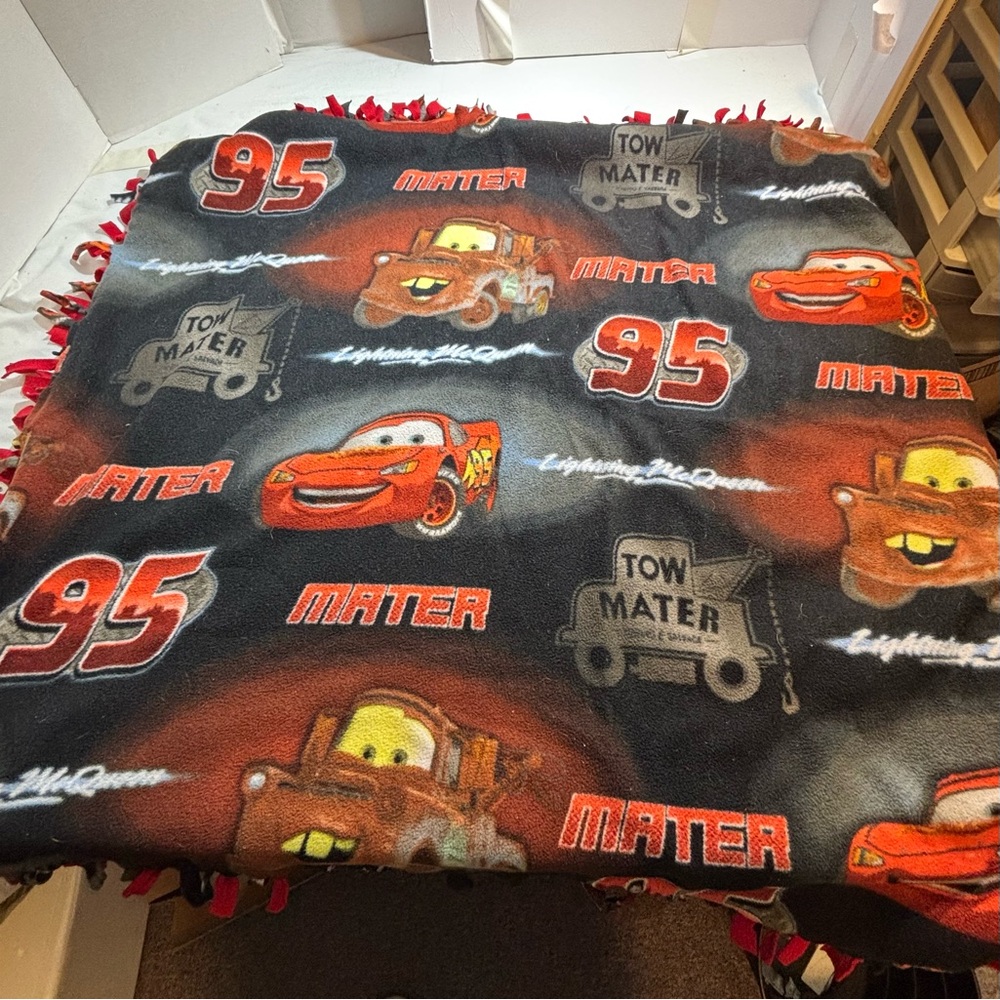 Disney Pixar Cars Lightning McQueen & Mater Fleece Blanket handmade